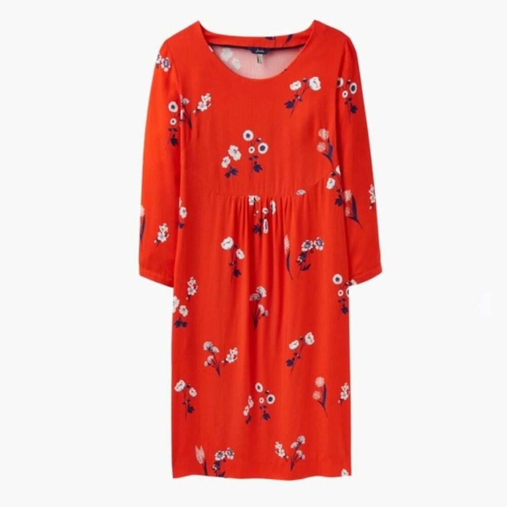 Joules Alison Floral Print A-Line Dress‎ Red Size 2 new@!! - Picture 3 of 14